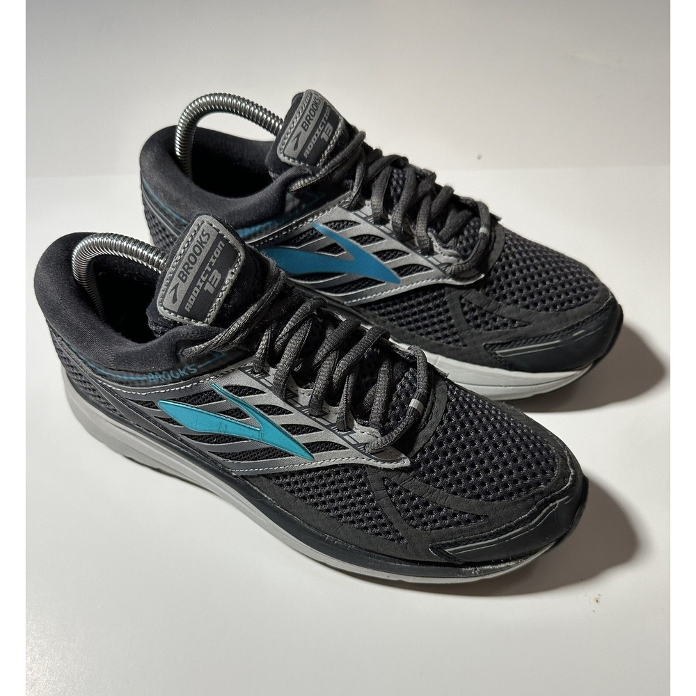 Brooks Addiction 13 Running Shoes Womens 9.5 Black Grey Blue Motion Control DNA